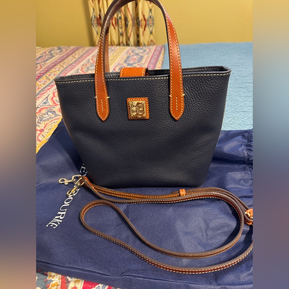 Dooney & Bourke Dark Blue and Tan Tote